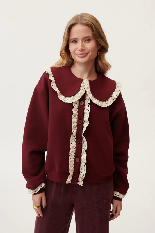 Kardigan Noelle Bordowy