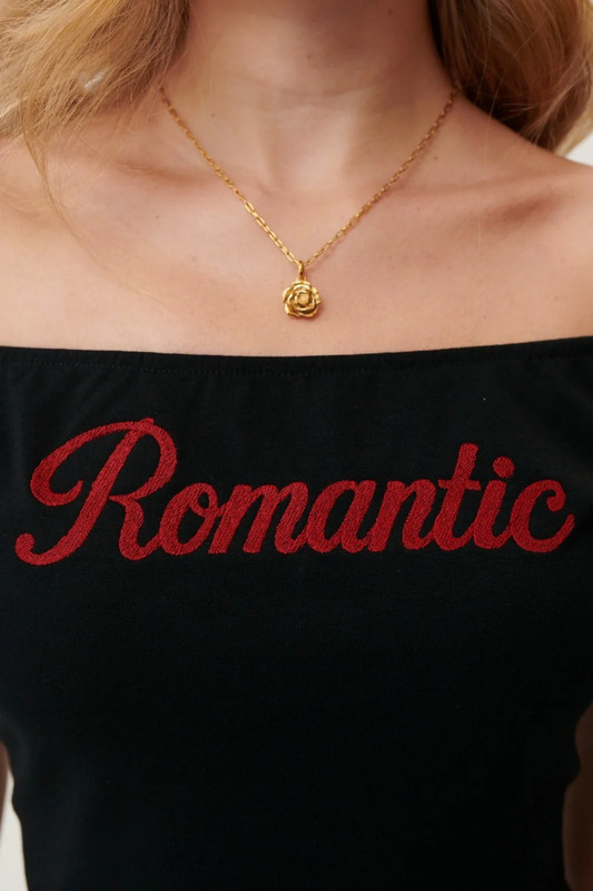T-Shirt Romantic Czarny