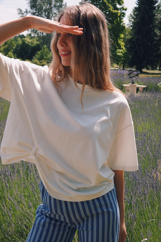T-Shirt Bianco Śmietankowy